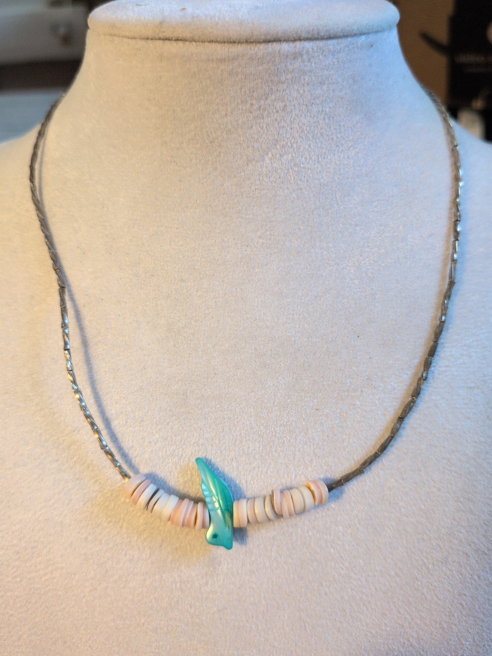Handmade Turquoise Wave Pendant Beaded Necklace - Women Jewelry